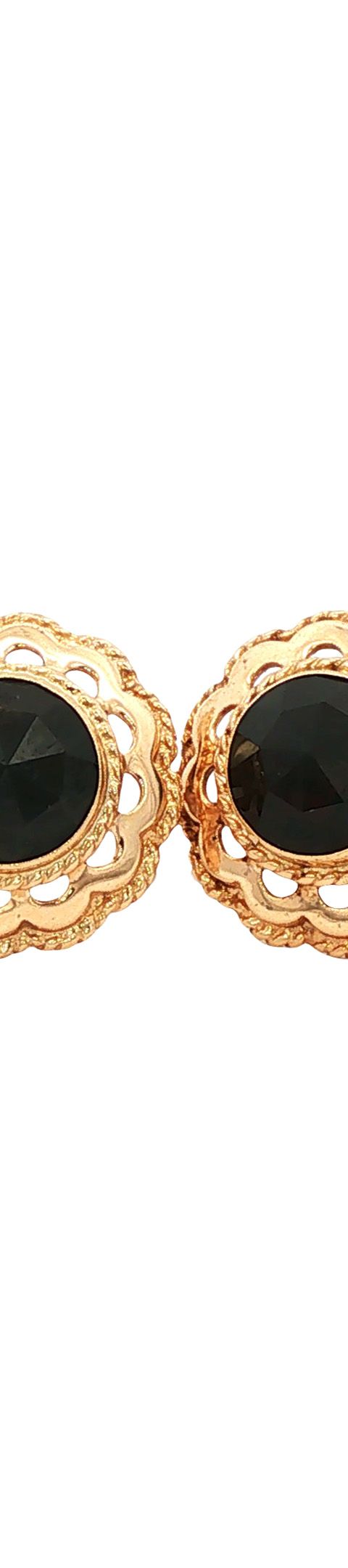 Vintage 14K Gold Stud Earrings with Garnet